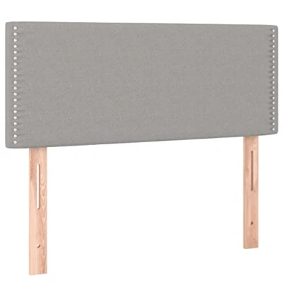 Imagen de vidaXL Cabecero Tapizado Cama Antimancha Acolchado Protector Cubierto Elástico Prueba Polvo Funda Dormitorio de Tela Gris Claro 90x5x78/88 cm