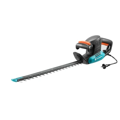 Imagen de tijeras cortasetos eléctricas EasyCut 420/45 de GARDENA: para setos, 420 W, cuchilla 45 cm longitud, separación entre dientes 18 mm, protector contra impactos (9830 20)