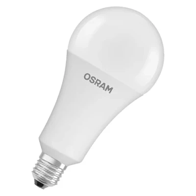 Imagen de OSRAM LED Star Classic A200, lámpara esmerilada en forma de bombilla, casquillo E27, blanco cálido (2700K), 3452 lúmenes, reemplazo para bombillas convencionales 200W, paquete 4