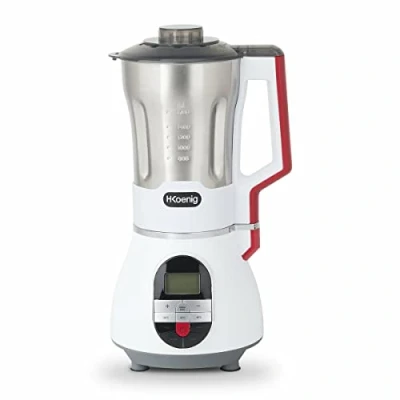 Imagen de H.Koenig Batidora sopera eléctrica 1.7L MXC36 con vaso de acero inoxidable resistente, 2 programas cocción versátiles Sopa/Hielo picado, Purés, 3 velocidades, potente 900W, hasta 100C