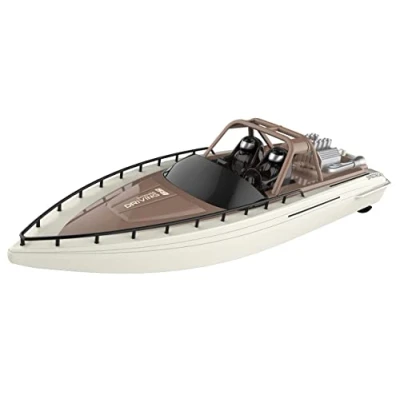 Imagen de Amewi Aimee Speed Boot 26101 380 mm 15 km/h 2,4 GHz RTR marrón/Blanco Crema