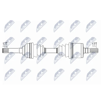 Imagen de NTY NPW PL 129 Árbol de Transmisión Eje delantero, izquierda, derecha 606 Caja cambios manual, automática norauto,