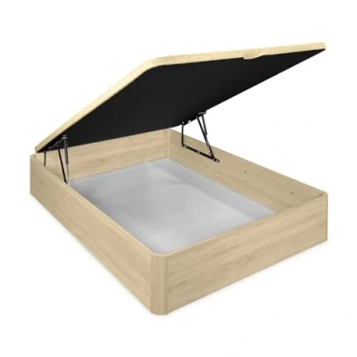 Imagen de Mattfy Canapé Abatible Extra Reforzado Gran Capacidad con Tapa Transpirable, Esquinas Redondeadas, Madera, Cambria, 150 x 190