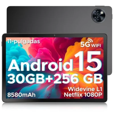 Imagen de DOOGEE U11 Pro Android 15 Tablet 11 Pulgadas, 30GB RAM+256GB ROM/2TB TF, Gaming Octa Core, HD IPS 90Hz, 8580mAh Batería, WiFi 5/ Widevine L1/ Netflix 1080P/ 13MP+5MP/Face ID/GMS/3.5mm Jack 2025