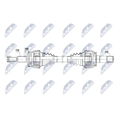 Imagen de NTY NPW CH 156 Árbol de Transmisión Eje trasero, derecha 820mm automática