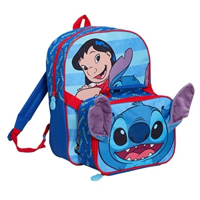 Imagen de Mochila Lilo y Stitch con Bolsa de Almuerzo para niños, Escolar, Juego Aislado a 2 Piezas