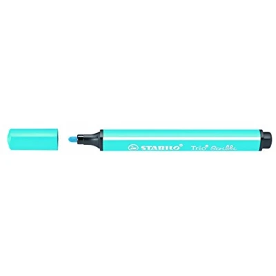 Imagen de STABILO Trio Scribbi Rotulador escolar ergonómico triangular con sistema de amortiguación en la punta, Color azul claro, 1 unidad
