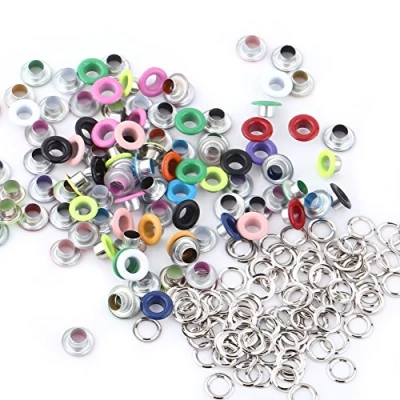 Imagen de Walfront 100 Pcs Ojales y Arandelas de Metal Coloridos DIY Accesorios 5MM para Hecho a Mano Manualidades Bricolaje Artesanía Bolsas Zapatos Ropa (Mixed Color)