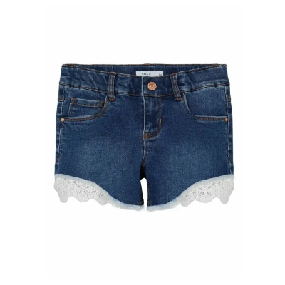 Imagen de Name it Nkfsalli SLIM HA NOOS Shorts vaqueros para niños, Talla: 1.5 2a, Dark blue denim