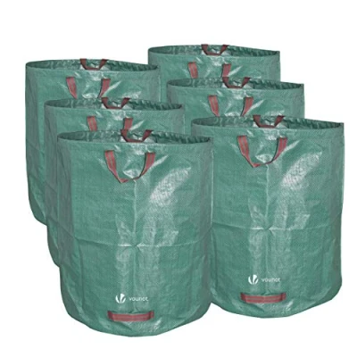 Imagen de VOUNOT 6 x Sacos de Jardin 272L Bolsas Basura jardín, con Asas, Plegables y Reutilizables