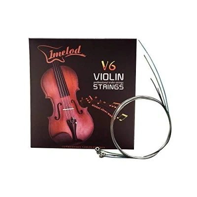 Imagen de Imelod Cuerdas de violín Conjunto completo universal (G D A E) Núcleo acero Níquel plata Herida con extremo bola niquelado para 4/4 3/4 1/2 1/4 violines(1 Set)
