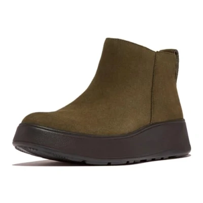 Imagen de Fitflop F Mode Botines de Gamuza con Cremallera Plana, Botas Mujer, Oliva Profundo, 41 EU