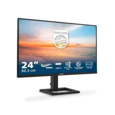 Imagen de Monitor Philips 24E1N1300A/00, 23.8 &quot;, Full HD, 1 ms, 100 Hz, x1 USB C (65W PD), HDMI, Altavoz, Negro