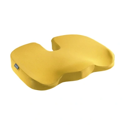 Imagen de Leitz Cojín de Espuma para Sillas Estudio y Trabajo, Reduce la Tensión Espalda el Cuello, Funda Tela con Relleno Espuma, Gama Ergo Cosy, Amarillo Cálido, 52840019