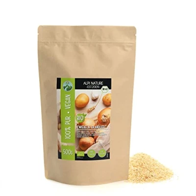 Imagen de cebolla granulada orgánica (500g), en gránulos, cebollas de cultivo orgánico certificado, gránulos probada laboratorio, 100% pura y natural