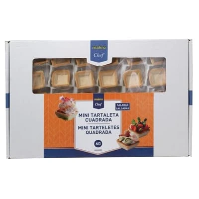 Imagen de Tartaletas y Vol Au Para Sorprender a Tus Invitados, Aperitivos Dulces Salados. Ideal Fiestas, Cumpleaños, Aniversarios Eventos (Chef tartaleta salada cuadrada 60 u. (total 1080 g))