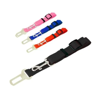 Imagen de OcioDual Cinturon de Seguridad para Mascotas, Ajustable Negro Nylon Trasportar Correa Viajar Animales