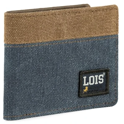 Imagen de Lois Carteras para Hombre Joven Cartera Pequeña con Monedero Chico Joven.Carteras Billeteras Tarjetero protección RFID, Azul