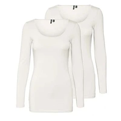 Imagen de VERO MODA Camiseta VMMAXI para mujer, Blanco (2x Snow White), M