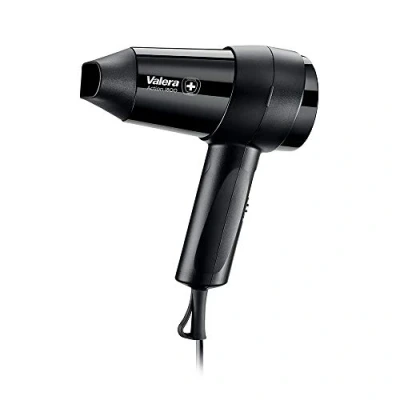 Imagen de Valera, Action 1800, Secador Viaje Pequeño, de Pelo Ideal para Viajes y Gimnasio, con 3 Niveles Temperatura/Flujo Aire Gancho Colgarlo, 1800 W, Negro
