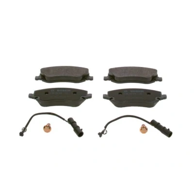 Imagen de BOSCH 0 986 424 679 Juego de pastillas freno Low Metallic con contacto avisador desgaste Chapa antichirridos, tornillos accesorios