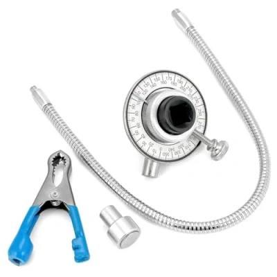 Imagen de QWORK® Goniometro Llave Dinamometrica 1/2&quot; Goniómetro de Imantado, Medidor ángulo Torsión para Torque