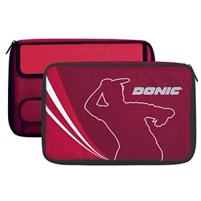 Imagen de Donic Schildkröt 818541 Funda Tenis de Mesa Legends Plus, + para hasta Dos Raquetas, Compartimento Adicional Pelotas, Unisex Youth, Red, Up to Two Rackets