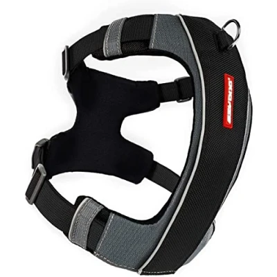 Imagen de EzyDog arnés para Perros de Talla Mediana y Grande, antiarrastre X Link, Ajustable, Reflectante, Ajustable según la Talla, Acolchado (Negro) (M)