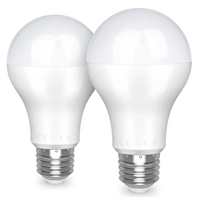 Imagen de Awenia Bombilla LED Esférica E27 20W (Equivalente a 150W), Luz 3000K 2452 Lúmenes Blanco Cálido, Pack de 2