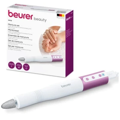 Imagen de Beurer MP 52 Set de manicura/pedicura, torno para uñas diseño ergonómico dar forma y limar las con precisión, velocidad infinitamente variable, incluye 7 accesorios calidad