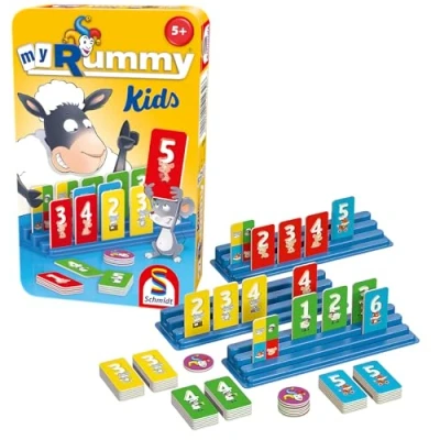 Imagen de Schmidt Spiele MyRummy Kids 51439 Bring Me mit Spiel in Der Metalldose Bunt