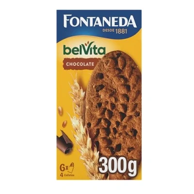 Imagen de Fontaneda Belvita Galletas con Chocolate y 5 Cereales Completos Enriquecidas Hierro, Calcio Magnesio 300 g