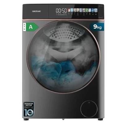Imagen de Cecotec Lavadora 9Kg Carga Frontal Autodosis Bolero DressCode 9900 Autodose Inverter FullColor Steel A. Acabado Acero 1400 Rpm, Pantalla 10,3&quot;, Inverter, SteamMax, Clase A