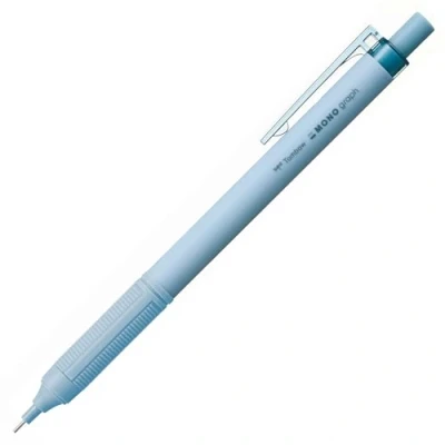 Imagen de Tombow Portaminas MONO Graph Lite en Colores Smokey Lápiz con Goma recambiable Mina de 0,5mm y Cuerpo Antideslizante Color Azul Ahumado