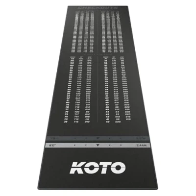 Imagen de KOTO Carpet Checkout Gris, 285 x 80 cm, Proyector de Suelo, Alfrombra, Juegos dardos, Estera Dardos Espuma para Principiantes y Profesionales, Alfombra Profesional PRojoeger el