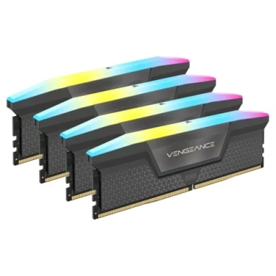Imagen de CORSAIR VENGEANCE RGB DDR5 64GB (4x16GB) 5600MHz CL36 AMD EXPO Intel XMP iCUE Memoria de Ordenador Compatible Gris (CMH64GX5M4B5600Z36)