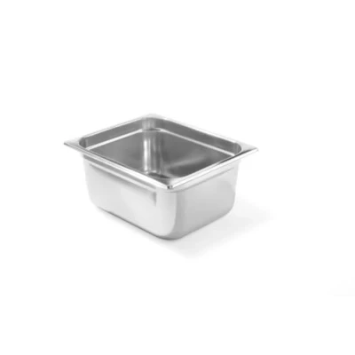 Imagen de HENDI Recipiente GN 1/2,contenedor GN,apilable,resistente a Temperaturas de 40 300C,apto para hornos,congeladores,calientaplatos,baño María,9.5L,325x265x(H) 150mm,acero inoxidable 18/10