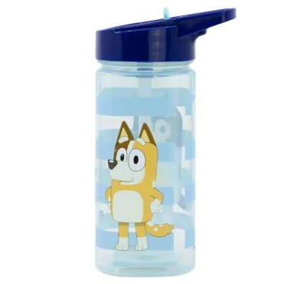 Imagen de Botella de agua reutilizable cuadrada con pajita incorporada 510 ml Bluey
