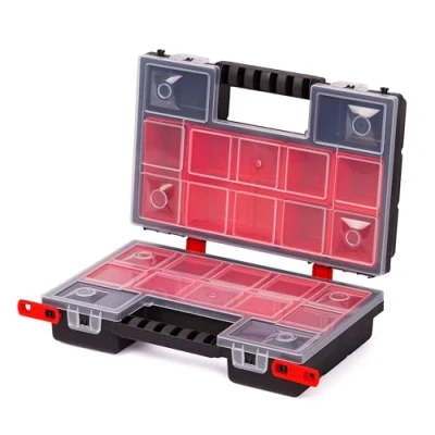 Imagen de Mivos Caja organizadora de doble cara 287 x 186 100 mm surtida 2 caras para accesorios y piezas pequeñas tornillos con 12 cajas interiores extraíbles clasificadora