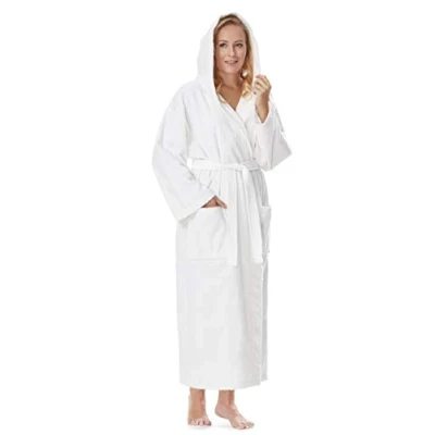 Imagen de Arus Albornoz con capucha para mujer, extra alto, tamaño mujer: M unisex: S Blanco