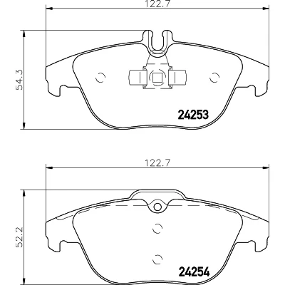 Imagen de HELLA 8DB 355 012 741 Juego de pastillas freno preparado para indicador desgaste MERCEDES BENZ: Clase C Berlina, E Coupé, T modell