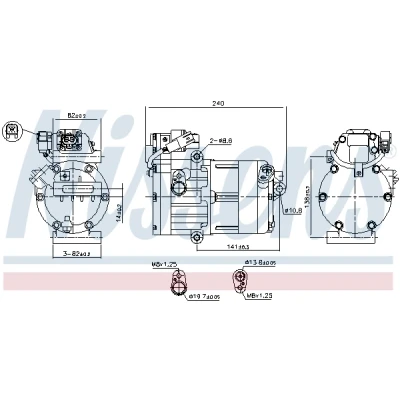 Imagen de NISSENS 891022 Compresor de Aire Acondicionado HES27 Aceite POE R 134 a