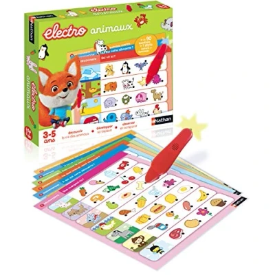 Imagen de Dujardin Electro Animales Juego Educativo electrónico para niños de 3 a 5 años, Multicolor, 30 x 25 cm (Diset 31617)