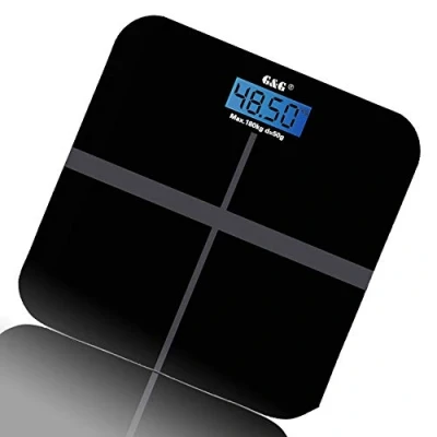Imagen de G&amp;G A6 Báscula digital (cristal, hasta 180 kg, funciona con pilas AAA)