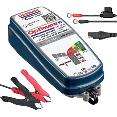 Imagen de OptiMate TecMate 6 Ampmatic TM360 Dispositivo de Carga y Mantenimiento encapsulado 9 Niveles 12 V A