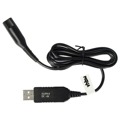 Imagen de vhbw Cable de Carga Compatible con Braun 5417, Contour Pro, 5517, 5527, 5529, BeardTrimmer, X afeitadora Red, 120 cm
