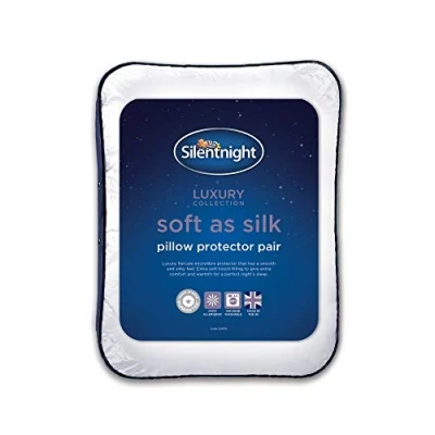 Imagen de Silentnight Protector de Almohada Suave como la Seda, Paquete 2, Microfibra, White, Gemelos, 75 x 50 cm