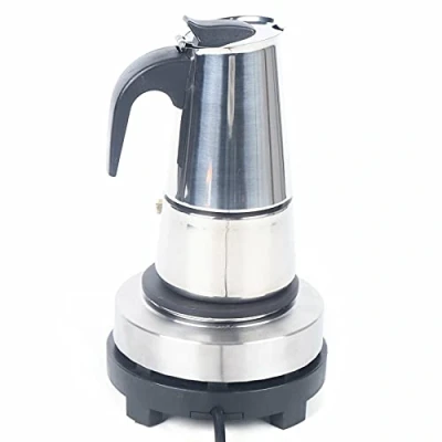 Imagen de Cafetera eléctrica de espresso, acero inoxidable, con cocina 4, 6 tazas, 200 300 ml (300 ml, tazas)