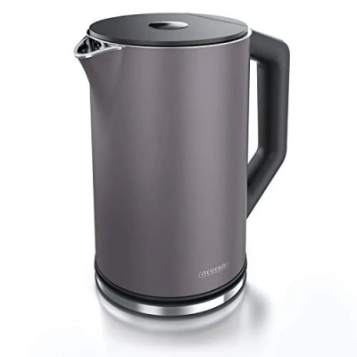 Imagen de arendo Hervidor de Agua Eléctrico 1,5 litros Acero Inoxidable con Ajuste Temperatura 40C a 100C en incrementos 5 Modelo Elegant Diseño Doble Pared Libre BPA