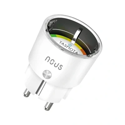 Imagen de NOUS A1T Tasmota WiFi Enchufe Inteligente con Medidor de Consumo, Mando a Distancia, Temporizador. Programable para Google Home, enchufes Alexa, no funciona Tuya Smart Life (Pack of 1)